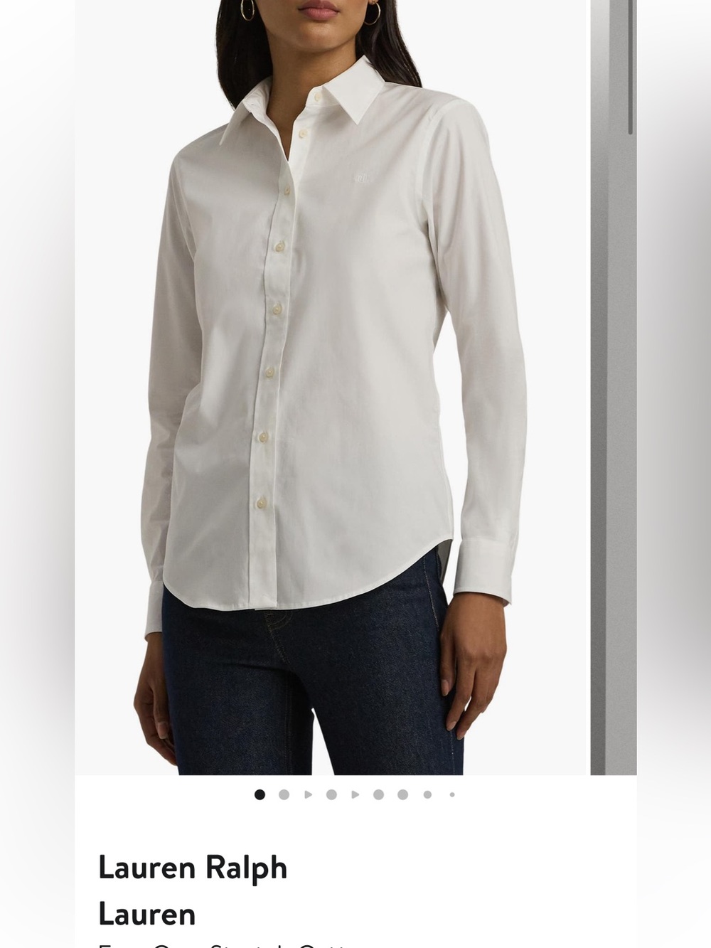 Lauren Ralph Lauren White Non-Iron Cotton Button Down Shirt Sz M - Picture 2 of 8